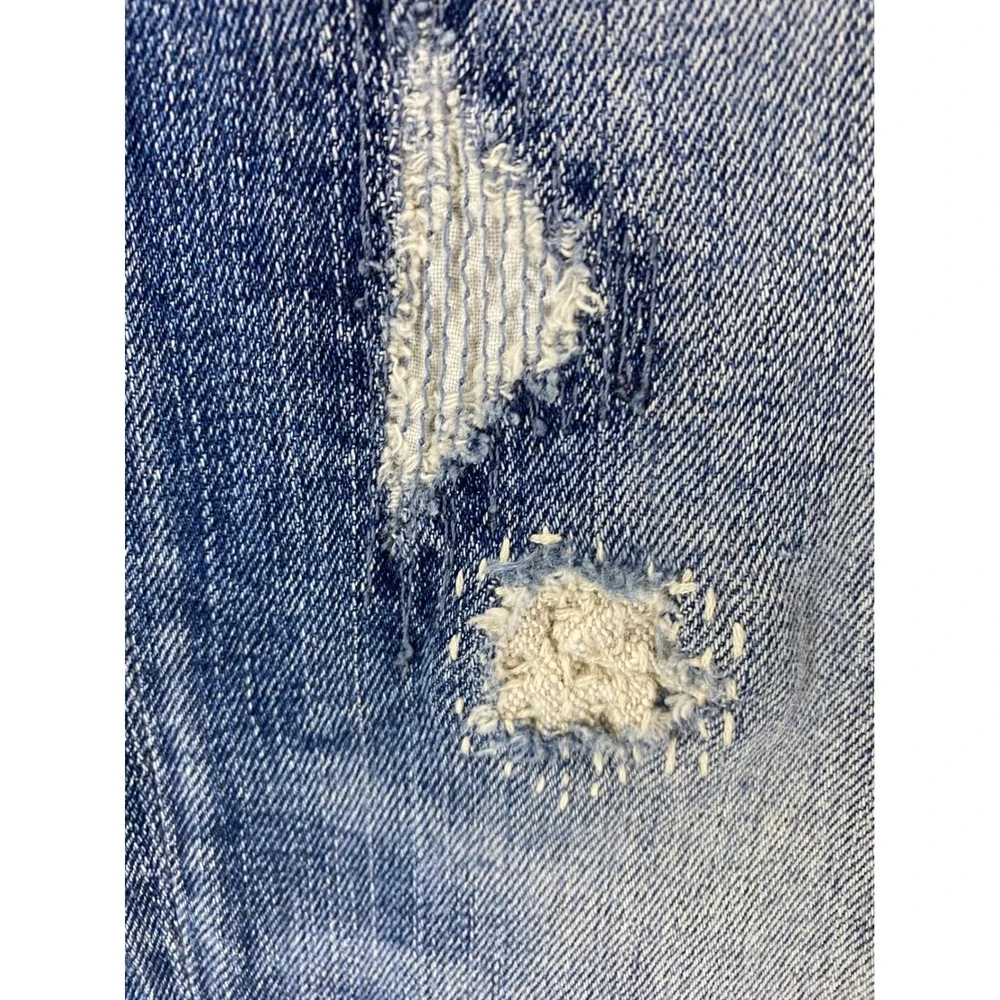 Visible Mending Kintsugi &Denim Boyfriend Style Jeans Distressed 28/32